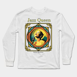 Billie Holiday Jazz Queen Art Deco Style Long Sleeve T-Shirt